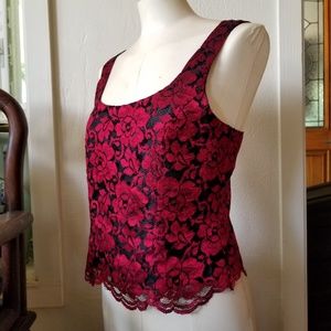 Select Gothic Rose Lace Corset Tank Top